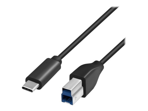 LOGILINK USB 3.2 Kabel, USB-C - USB-B Stecker, 1,0 m,schwarz USB-C Stecker - USB-B Stecker, max. Übe