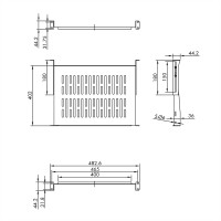 VALUE 26990403 19 Zoll Einschub 1 HE Schwarz