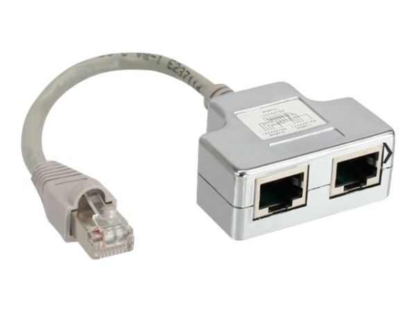 ISDN Port-Doppler 1x RJ45 St an 2x RJ45 Bu, mit Kabel