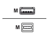 HERWECK Helos Anschlusskabel, USB 2.0 A Stecker/B Mini 5-pin Stecker, 1,0m, schwarz USB 2.0 A St./