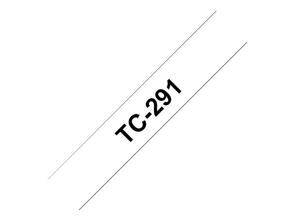 BROTHER TC-Schriftband TC-291 9 mm - laminiert 7,7 Meter Länge für P-touch schwarz auf weiß