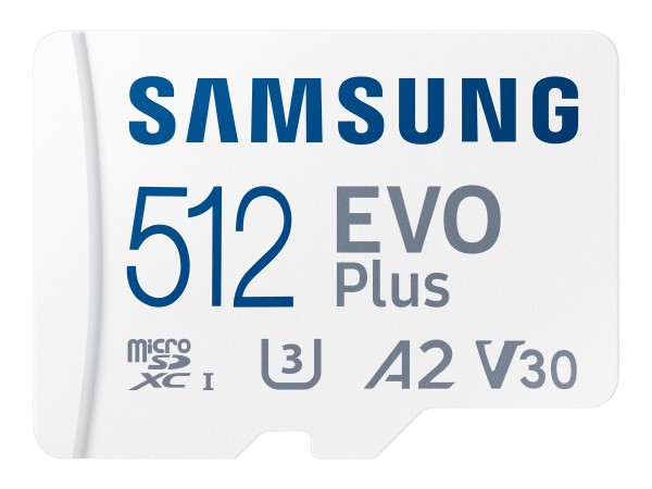 SAMSUNG EVO Plus 512GB microSDXC UHS-I U3 130MB/s Full HD & 4K UHD Speicherkarte inkl. SD-Adapter