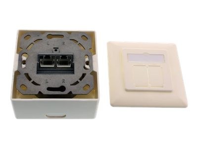 INLINE ® Cat.6A Anschlußdose, AP/UP 2x RJ45 Buchse, RAL9010, weiß, senkrecht