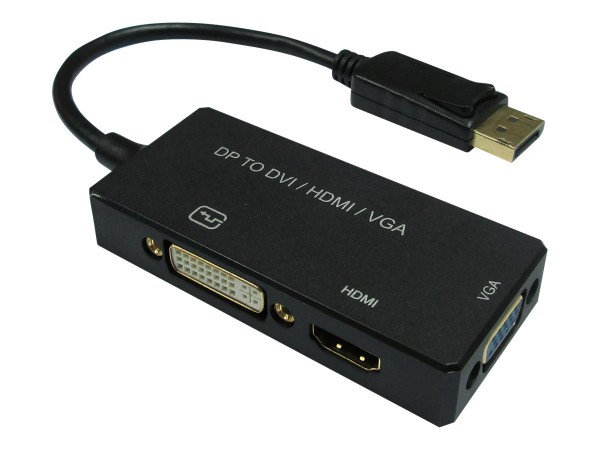 VALUE Kabeladpt. DP-HDMI/DVI/VGA ST/BU - Digital/Display/Video - Adapterkabel (12.99.3153)