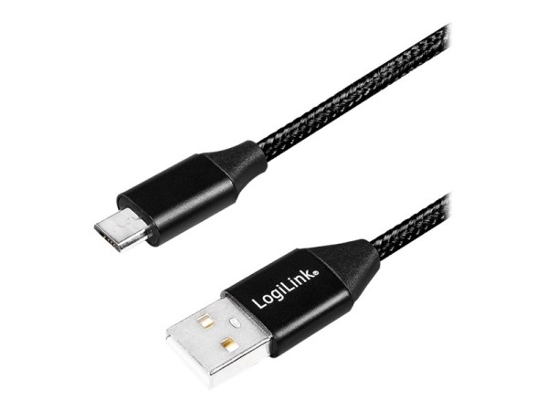 LOGILINK USB 2.0 Kabel zu Micro-USB Stecker, 1,0m sw