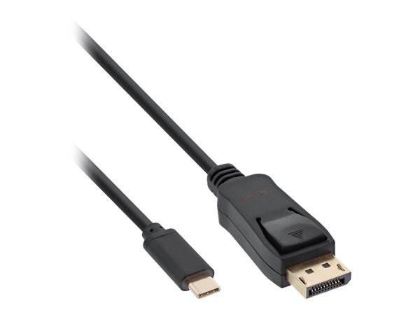 INLINE USB Display Kabel, USB Typ-C Stecker zu DisplayPort Stecker (DP Alt Mode), 4K2K, schwarz, 2m