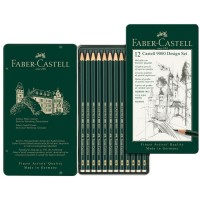 FABER CASTELL Bleistift CASTELL 9000 Design, 12er Metalletui (119064) - 5 Stück (119064)