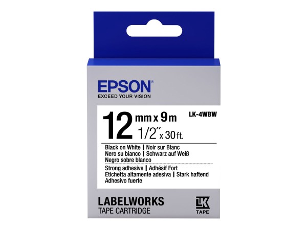 EPSON TAPE - LK4WBW STRNG ADH BLK/