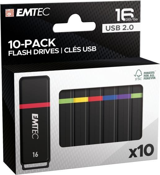 EMTEC USB-Stick 16 GB USB 2.0 10er Pack Color Mix retail