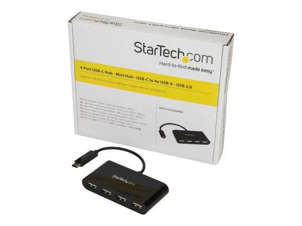 STARTECH.COM 4 Port USB-C Hub - Mini Hub - USB C auf 4x USB-A - USB 2.0 Hub - USB Typ C Hub - USB C