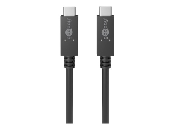 WENTRONIC Goobay USB-C?PD Lade- und Synchronisationskabel 100W, 1 m, Schwarz - für Geräte mit USB-C?