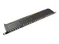 HERWECK helos Patchfeld Cat 6A 19" 1HE 24 Port schwarz