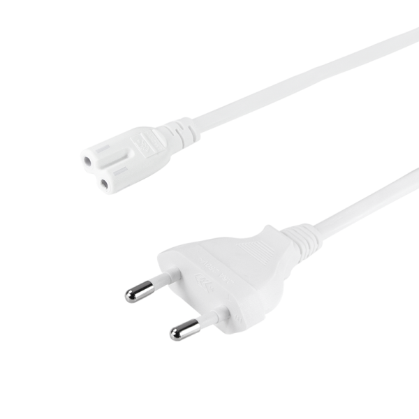 LOGILINK Power cord, CEE 7/16 to IEC C7, white, 1.8 m