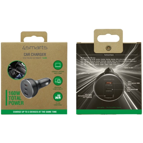 4SMARTS Kfz Ladegert VoltRoad Ultimate 160W schwarz