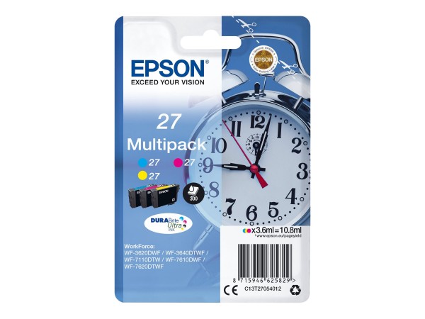 EPSON 27 Multi Pack 3er Pack Gelb, Cyan, Magenta Tintenpatrone