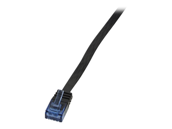 LogiLink CAT5e UTP Flat Patch Cable AWG 30 schwarz 10m blue colour RJ45 short plug