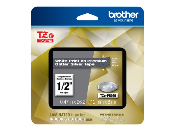 BROTHER Tapes TZePR935 12mm Silber/weiss
