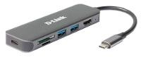 D-LINK DUB-2327 6-in-1 USB-C Hub mit HDMI/Card Reader/Po