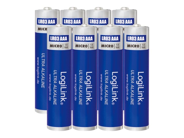 LOGILINK Ultra Power Micro - Batterie 8 Stück AAA-Typ Alkalisch 650 mAh