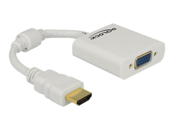 DELOCK High Speed HDMI A-St.>VGA-Bu. [wh]