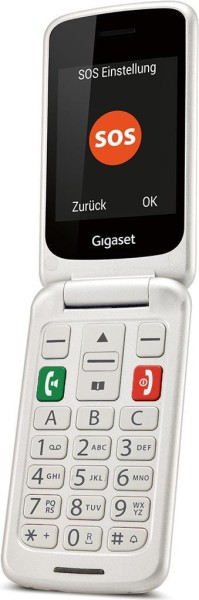 GIGASET GL590 Dual Sim Pearl-white Klappbares Seniorenhandy mit großem Display