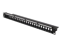 DIGITUS Modulares Patch Panel geschirmt 24-port Blank 1HE Rack Mount Farbe Schwarz transparente Logo