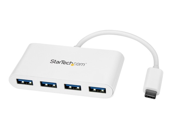 STARTECH.COM USB-C Hub - 4 Port USB 3.0 - USB C auf 4x USB-A - Bus Powered - Weiss - Kompakter USB C