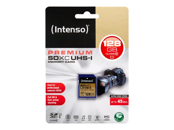 INTENSO SD Card 128GB Intenso UHS-I Premium (bis 45MB/s)