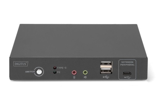 DIGITUS KVM Switch 2-Port 4K30Hz USB-C/USB/HDMI - KVM-Umschalter - 2-Port