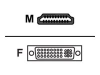 HERWECK Helos Adapter vergoldet, HDMI Stecker/DVI Buchse, 4K, schwarz HDMI 1.4 Stecker/DVI-D 24+5 B