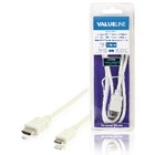 VALUELINE High Speed HDMI Kabel mit Ethernet HDMI Stecker - HDMI Ministecker 1,00 m weiß - Das High