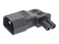 INTOS ELECTRONIC InLine - Adapter für Power Connector - IEC 60320 C14 links abgewinkelt bis IEC 6032