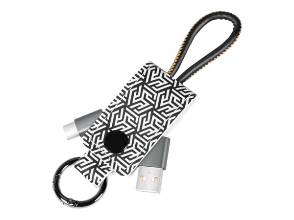 LOGILINK CU0164 USB 2.0 Kabel AM / USB-C M, mit Keychain, 0.22m