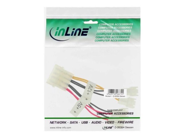 INLINE Lüfter Adapterkabel 2x 12V und 2x 5V für 4 Lüfter