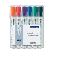 STAEDTLER Lumocolor Whiteboard-Marker 351B, 6er Etui Strichstärke: 2,0 - 5,0 mm, Keilspitze, nachfül