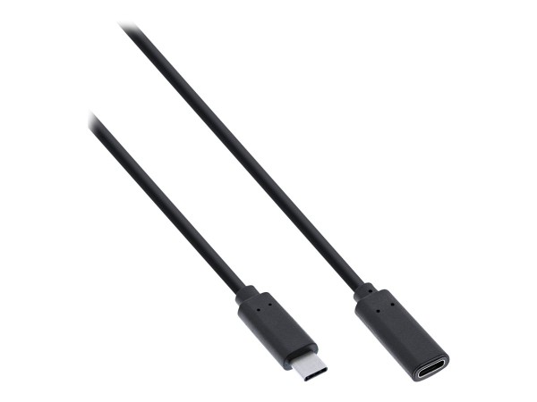 INLINE USB 3.2 Kabel, USB Typ-C Stecker/Buchse, schwarz, 0,5m