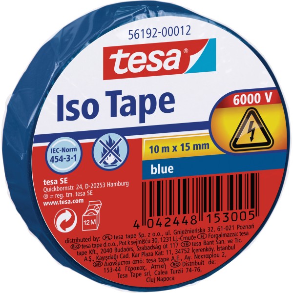 TESA Isolierband 10m 15mm blau