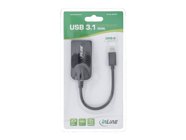 INLINE ® Card Reader USB 3.1 USB-C, für SD/SDHC/SDXC, microSD, UHS-II kompatibel