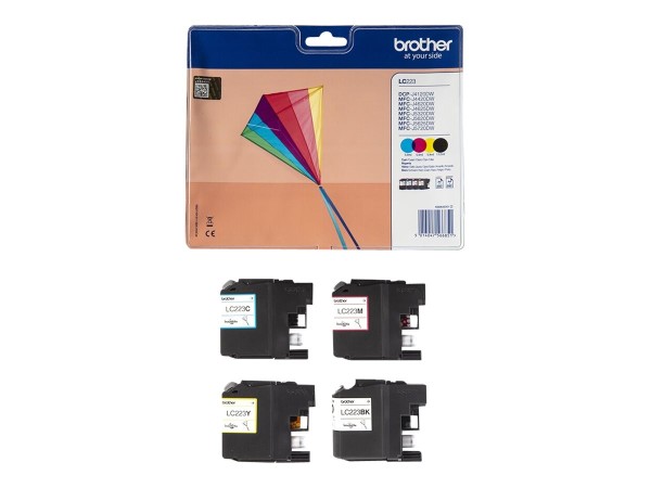 BROTHER LC223 4er Pack Schwarz, Gelb, Cyan, Magenta Tintenpatrone