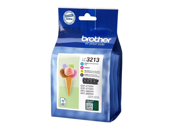 BROTHER LC3213 4er Pack Schwarz, Gelb, Cyan, Magenta Tintenpatrone