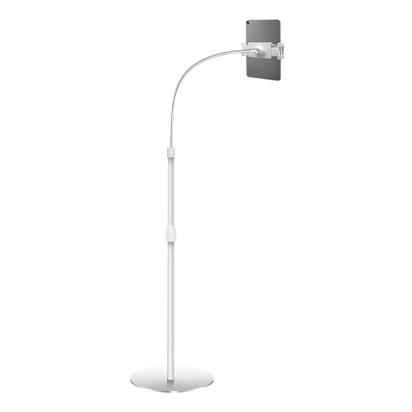 LOGILINK Standfuß mit Schwanenhals für Mobilgeräte, silber geignet für 4.7" (11,94 cm) - 12.9" (32,7