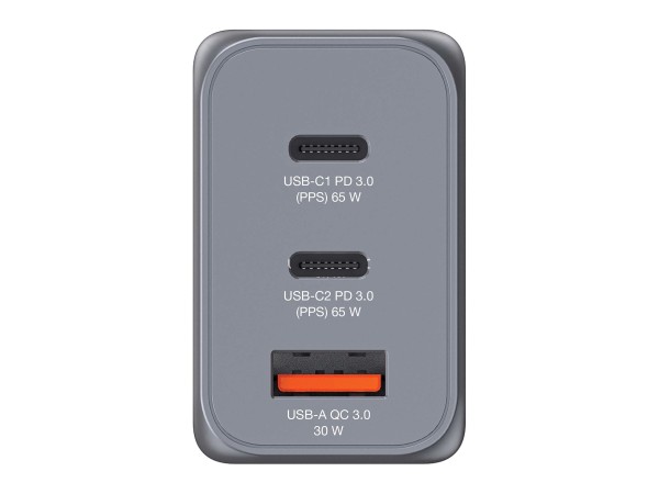 VERBATIM GNC-65 GaN Charger 3 Port 65W USB A/C (EU/UK/US)