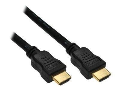 HDMI Kabel, InLine®, HDMI 1.4, St/St, schwarz/gold, 3m