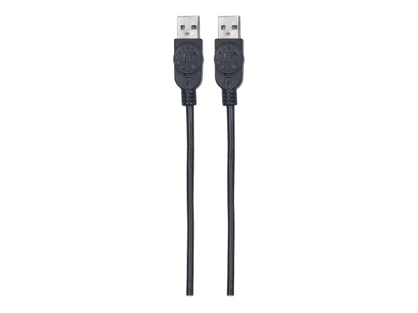 MANHATTAN USB 2.0 Cable, Type-A Male to Type-A Male, 1 m (3 ft.), Black