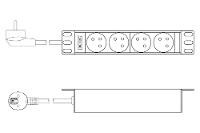 DIGITUS PDU 1U 4xCEE7/5 Ausgänge 230V/16A schwarz