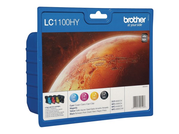 BROTHER LC1100HY Value Pack 4er Pack Schwarz, Gelb, Cyan, Magenta Tintenpatrone