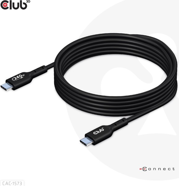 CLUB3D Club 3D - USB-Kabel - USB-C (M) zu USB-C (M) - USB2.0 5 A - 2,0m - bi-direktional, up to 240W