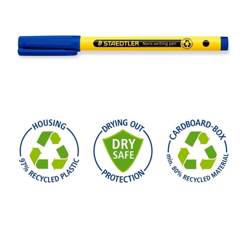 STAEDTLER Noris 307-3 BK2 Fineliner Blau 0.6 mm 2 Stück (307-3 BK2)