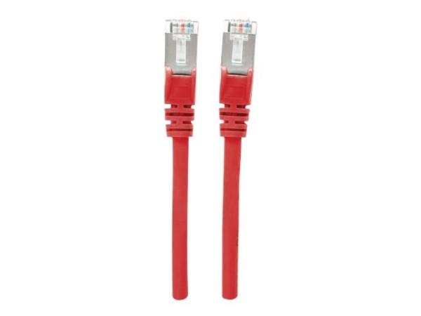 INTELLINET Network Cable, Cat7 Raw Cable, Cat6A Modular plugs, CU, S/FTP, LSOH, 0.5 m, Red