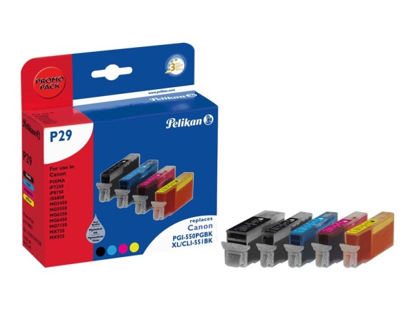 PELIKAN P29 Promo pack 5er Pack Schwarz, Gelb, Cyan, Magenta Tintenpatrone